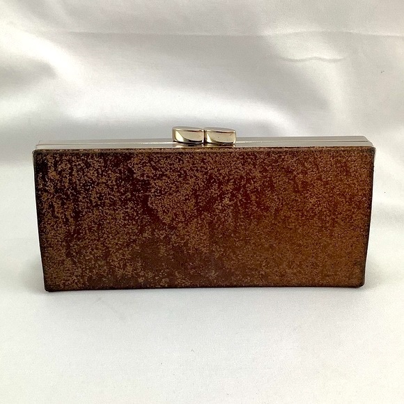 Nicole Miller Women Faux Leather Hard Shell Clutch